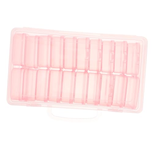 NUOBESTY Aufbewahrungsbox Aufbewahrungsboxen klare Mülleimer Veranstalter Schmuck transparent Plastikhandwerksprotokollboxen Behälter für lose Perlen Rosa von NUOBESTY