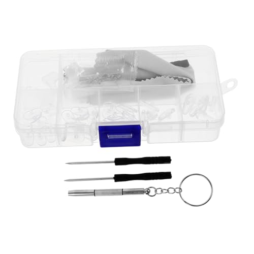 NUOBESTY Brillen Reparaturset mit Schrauben und Nasenpads Teiliges Set mit Schraubendreher Antirutsch Ohrbügel und Reinigungstuch Kompakte Aufbewahrungsbox für Präzise DIY NUOBESTY Brillen Reparaturset mit Schrauben und Nasenpads Teiliges Set mit Schraubendreher Antirutsch Ohrbügel und Reinigungstuch Kompakte Aufbewahrungsbox für Präzise DIY von NUOBESTY