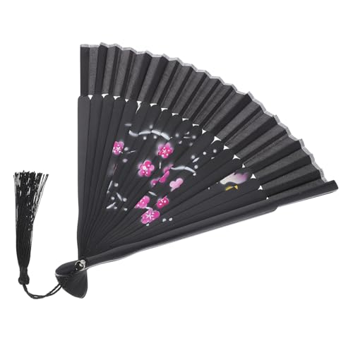 NUOBESTY Chinesischer Faltbarer Handfächer aus Seidigem mit Blumenmuster Vintage Handventilator für Frauen Leicht als Tanz und Performance Requisite Tragbar für Sommer und Party von NUOBESTY