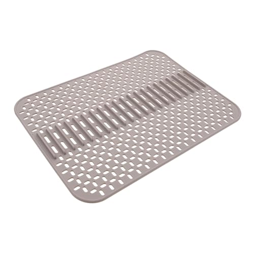 NUOBESTY Dämmplatten Geschirrunterlage aus Silikon matten für die küchenspüle Waschbecken Matte Küchenspüle Matte Spülbeckenmatte aus Silikon Kieselgel Light Grey von NUOBESTY