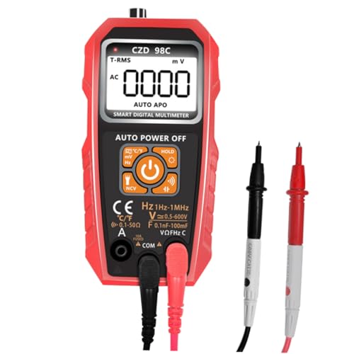 NUOBESTY Digital Multimeter mit Automatischer Bereichswahl Intelligenter Ohm Tester Strommessgerät mit Großem LCD Integrierter Taschenlampe Leichtes Tragbares Multifunktionsgerät für von NUOBESTY