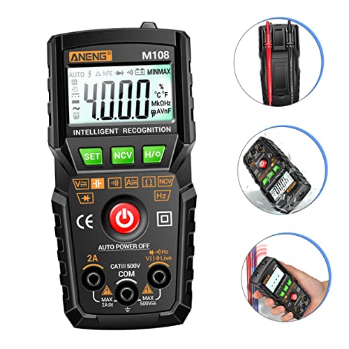 NUOBESTY Digitales Multimeter Auto Ranging Volt Tester mit Hintergrundbeleuchtung für Haushalt Auto und Industrie Misst Ac Dc Spannung Strom Frequenz Durchgang und Diodenprüfung von NUOBESTY