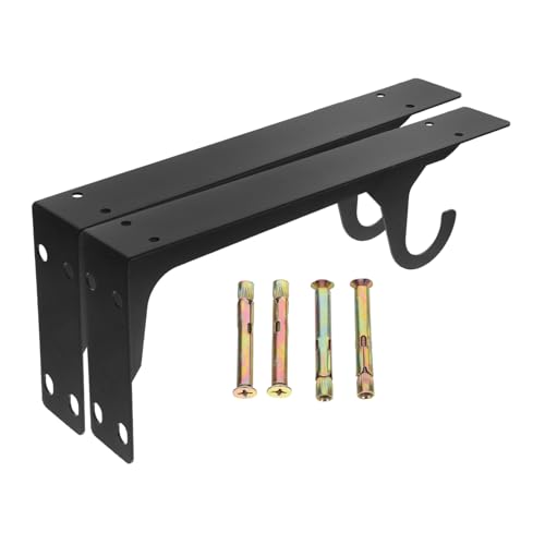 NUOBESTY Dreieckige Stütze Rutenhalter zur Wandmontage Wandregal-Stützgestell wardrobe rail bracket Wandstütze montiert Regalhalterung Wandhalterung kaltgewalzter Stahl Schwarz von NUOBESTY