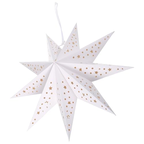 NUOBESTY Eck Papierlaterne mit Led-lichterkette Origami Stern Lampenschirm Nachhaltige Weihnachtsdekoration Vielseitig als Hochzeitshänger oder Raumbeleuchtung Festlicher Papierlampion von NUOBESTY