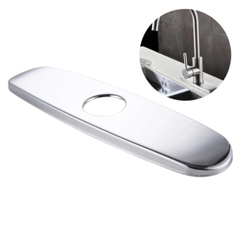 NUOBESTY Edelstahl Küchenarmatur Lochabdeckung Silber Langlebige Spülbeckenloch Abdeckung für Waschbecken Einfache Montage Spritzwasserdicht Passend Dekorative Blende für Saubere Küche von NUOBESTY
