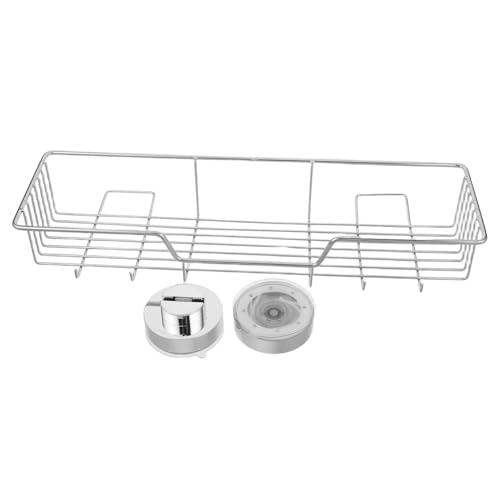 NUOBESTY Edelstahl Wandkorb ohne Bohren mit Saugnapf Langlebiger Wandmontage Bad Küchenregal mit Schneller Wasserablauf Kompakter Organizer für Toilettenartikel und Gewürze Platzsparende von NUOBESTY