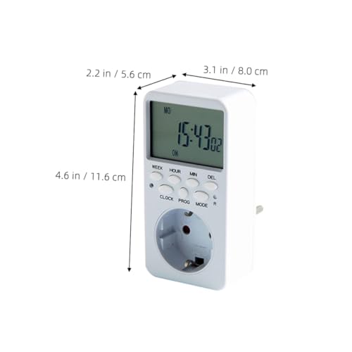 NUOBESTY Elektronischer Digitaler Zeitschalter Steckdose mit Timer Programmierbar für Haushaltsgeräte Energiesparend Eu Stecker Vielseitig Einsetzbar für Heizlüfter Wasserkocher von NUOBESTY