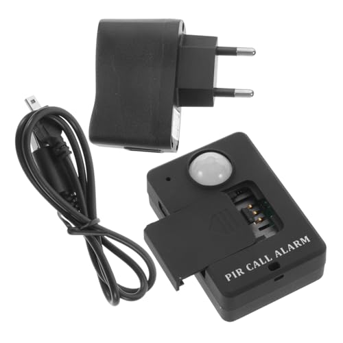 NUOBESTY GSM Alarm mit Infrarot bewegungssensor Hochsicherheits ir melder für Werkstatt und Lager Erfassungswinkel LED anzeige Eu stecker Schwarz Geeignet für Haus und Betrieb von NUOBESTY