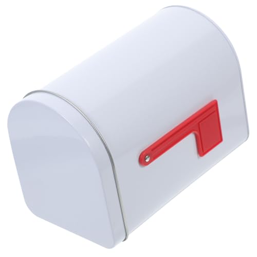 NUOBESTY Geschenkbriefkasten Verzinktem für Robuste mit Signalflaggen für DIY Projekte Spielhäuser und Kreative Aufbewahrung Weiß von NUOBESTY
