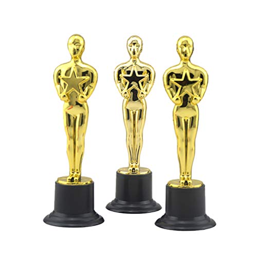 NUOBESTY Gold Award Trophäen Statuen Oscar Award Belohnung Preise für Party Zeremonie Anerkennungsgeschenk 6 Stück, Metall, Kunststoff, goldfarben, 6 Stück von NUOBESTY