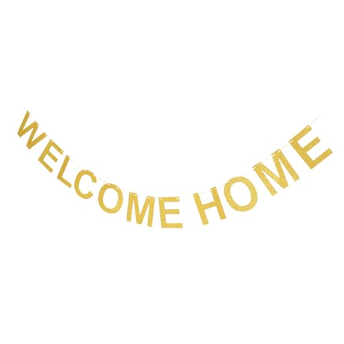 NUOBESTY Hängendes Willkommen Banner Dekoratives Party Flaggen Design für Einweihungsfeiern und Familientreffen Wanddekoration für und Außen Einfach Aufzuhängen für Foto Requisiten und von NUOBESTY