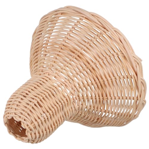 NUOBESTY Handgefertigter Rattan Lampenschirm Rustikal Geflochten Boho Pendelleuchte Handgewebter Lampenschirm für Bar Teestube und Innenbereich Gemütliche Beleuchtung von NUOBESTY