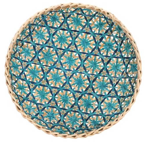 NUOBESTY Handgefertigter Runder Wandkorb Boho Stil Vielseitig für Küche Wohnzimmer Obst und Snackaufbewahrung Dekoratives Wanddekor Blau NUOBESTY Handgefertigter Runder Wandkorb Boho Stil Vielseitig für Küche Wohnzimmer Obst und Snackaufbewahrung Dekoratives Wanddekor Blau von NUOBESTY