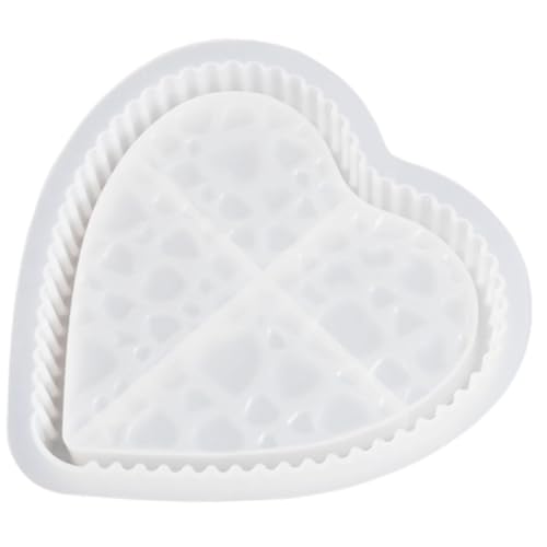 NUOBESTY Herzförmige Silikonform Multifunktionales DIY Tablett mit Feiner Struktur Flexiblem Kristallklarem Material für Individuelle Aufbewahrung und Kreative Harz gießformen von NUOBESTY