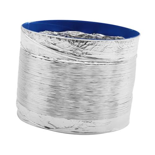NUOBESTY Hochtemperaturbeständiger Aluminium Lüftungsschlauch Durchmesser Flexibler Abluft Entlüftungsschlauch für Hvac Bad Küche Gewächshaus Silber von NUOBESTY