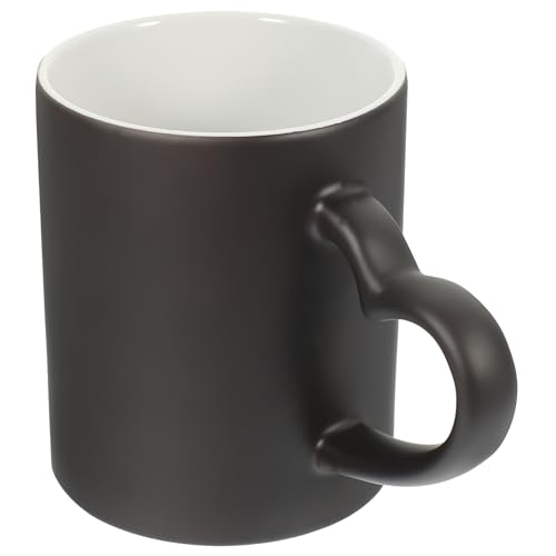 NUOBESTY Keramik Kaffeetasse Farbwechsel Sublimationstasse Thermoeffekt Blanko DIY Latte Becher Schwarz für Schule Ruhestand von NUOBESTY
