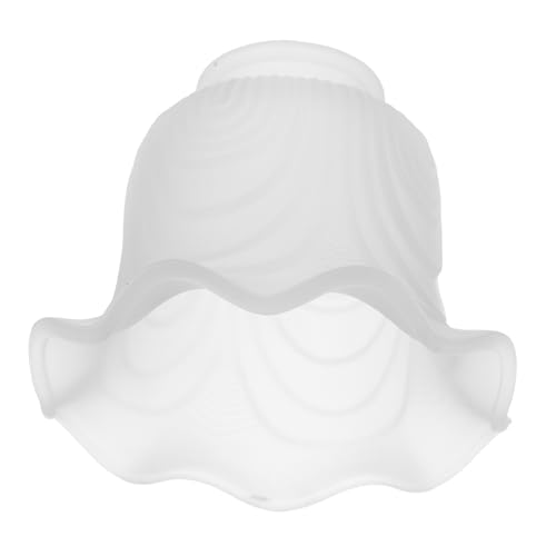 NUOBESTY Kleine Weiße Glas-lampenschirm mit Blumenmuster Lochdurchmesser Skandinavischer Stil Deckenleuchte Lampenschirm Ersatz für Wohnzimmer Pendelleuchte von NUOBESTY