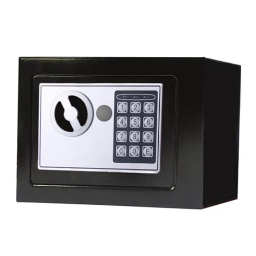 NUOBESTY Kompakter Digitaler Sicherheitstresor aus Vollstahl mit Programmierbarem Zahlenschloss und Notfallschlüssel Mini Safe Box für Zuhause und Büro Schwarz ohne Batteriebetrieb von NUOBESTY