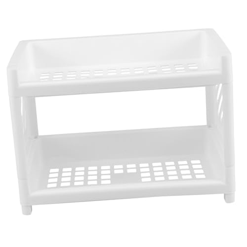 NUOBESTY Kompakter Klappbarer Desktop Aufbewahrungsregal aus Stabilem Kunststoff mit Ablauflöchern Rechteckiges Organizer Regal für Küche Bad Schlafzimmer und Schreibtisch Multifunktional von NUOBESTY
