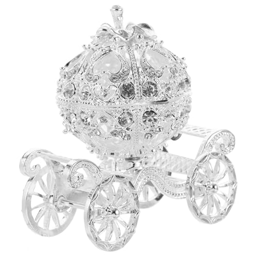 NUOBESTY Kristall Kürbis Kutsche Schmuckschatulle Strass Prinzessin Kutsche Schmuckschatulle handbemalt Schmuck Display Organizer Sammlerstück Figur Ornament für Frauen von NUOBESTY