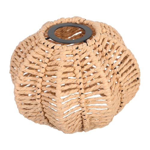 NUOBESTY Kürbis-förmige Lampenschirm Stehlampenabdeckung Deckenlampenschirm Boho-hängelampenschirm Austausch Des Lampenschirms Rustikaler Hängeleuchten Beige Papier von NUOBESTY
