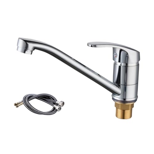 NUOBESTY Kupfer Wasserhahn Bad Einlocharmatur mit Schwenkbarem Auslauf Heiß kalt Mischbatterie aus Legierung Langlebig und Korrosionsbeständig für Waschbecken und Spüle im Badezimmer von NUOBESTY