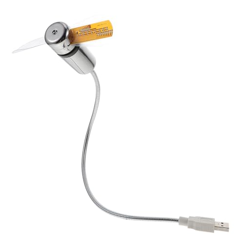 NUOBESTY LED Luminous Fan tragbar Kühlung Fans Ventilatoren kühlen USB-Mini-Lüfter Lüfter kühlen kleiner USB-Lüfter LED-Uhr-Lüfter USB -Kühlventilator kleiner Lüfter Aluminium Silber von NUOBESTY