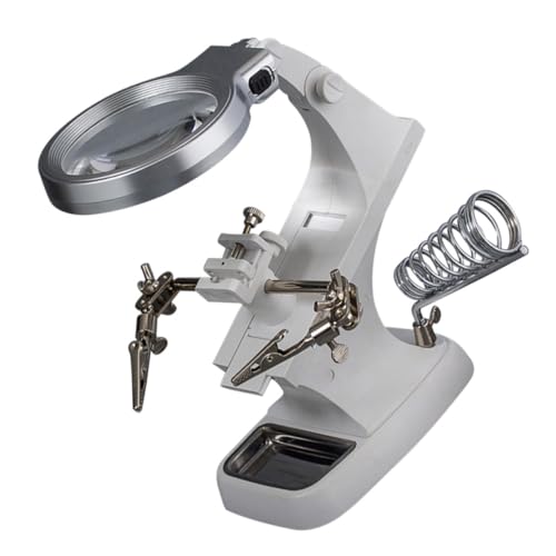 NUOBESTY LED Lupenlampe mit Drehung Energiesparende Schreibtischlampe für Elektronik und Schweißarbeiten Blendfreie Vergrößerung und USB stromversorgung für Präzise Reparaturen und Wartung von NUOBESTY