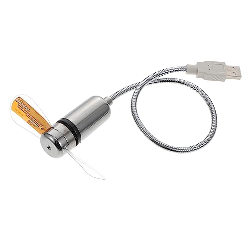 NUOBESTY Led Luminous Fan Mini Lüfter Tragbar Kühlung Fans Ventilatoren Kühlen Usb-reiseventilator Led -fan Uhrenventilator Usb-kühler Usb -kühlventilator Pvc Silver von NUOBESTY