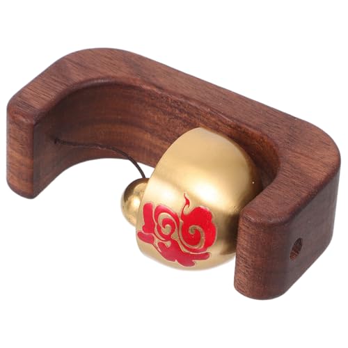 NUOBESTY Magnetische Messing Türklingel Windglocke aus Metall Magnetisch befestigte Holztürklingel Massive Holztürklingel magnetische Türglocke Türklingel aus Metall hölzern Kaffee von NUOBESTY