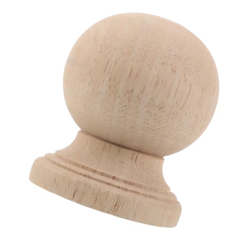 NUOBESTY Massive Holzdekorationssäulen Fahnenmast -Finaldekoration Rustikale Bettpfostenkappe Vintage -Bett -Post -Finial DIY -Holzgeländer unfertige Lampenfinial unvollendeter Treppe Beige von NUOBESTY