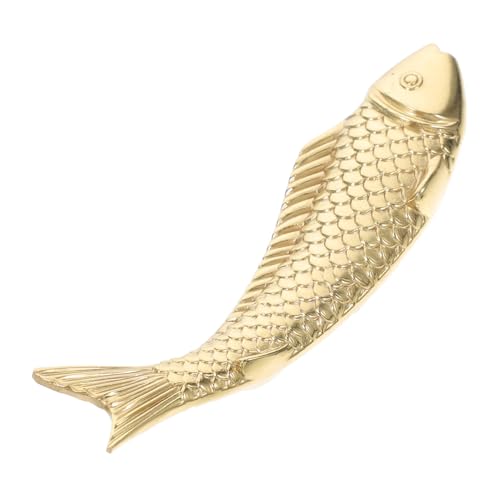 NUOBESTY Messing Fisch Schubladengriff für Möbel Vintage Kleiderschrankknopf Eleganter Schrankgriff für Kommode Schuhschrank Möbelgriff aus Langlebigem Messing Vielseitig für Schränke von NUOBESTY