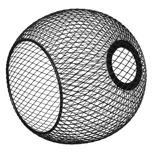 NUOBESTY Metall Lampenschirm Kugel Design Industrieller Kleiner Eisendraht Lampenschirm für Pendelleuchte Robuster Hohlraum Lampenschutz für Esszimmer Wohnzimmer Schwarz Ømm von NUOBESTY