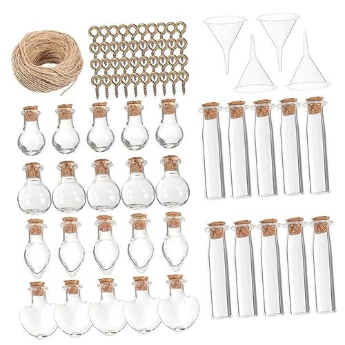 NUOBESTY 1satz Mini-wunschflaschen Set Glasflaschen Mit Korkverschluss Und Trichter Dekorative Flaschen Für Hochzeiten Und Erinnerungen von NUOBESTY
