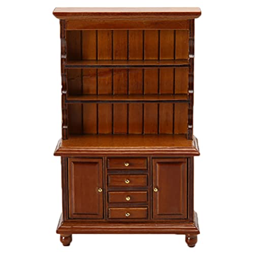NUOBESTY Mini Vitrine Mini-tv-Schrank Miniatur-kabinett-Spielzeug Miniaturspielzeug Mini Schrank Dekorative Miniatur Möbel Miniaturschrank Birke Kind Hölzern Bücherschrank von NUOBESTY