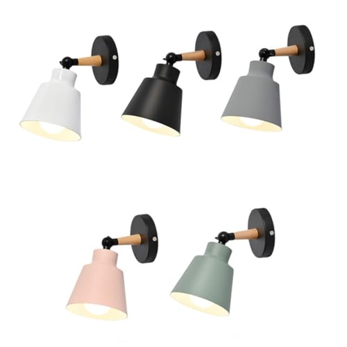 NUOBESTY Minimalistische Holz wandleuchte Ohne Leuchtmittel Schlafzimmer Flur lampe Moderne Korridorbeleuchtung Robuste Eisen holz kombination Einfache Montage für Hotel und Wohnraum von NUOBESTY