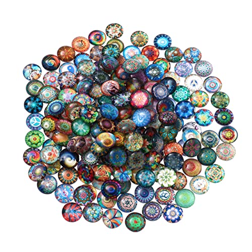 NUOBESTY Glasfliesen Runde Gemischte Fliesen Bunt Für Basteln Fliesenzubehör Für Schmuckherstellung Und Dekorationen Und Leicht Zu Verkleben von NUOBESTY