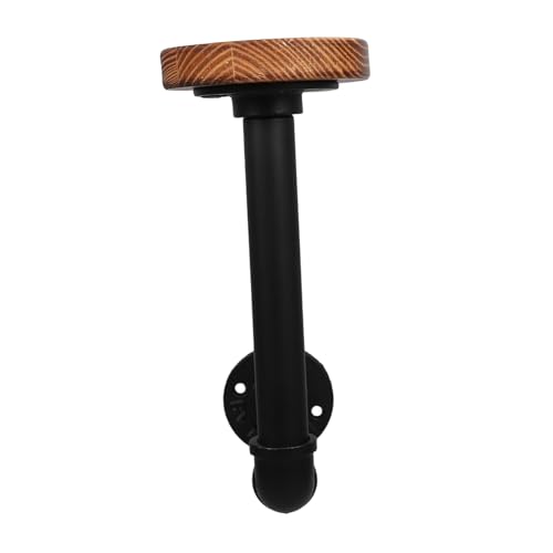 NUOBESTY Moderner Wandgarderobe Hutablage aus Holz und Eisenrohr Platzsparend Langlebig Minimalistisches Design für Baseballkappen Mäntel Helme Dekoratives Aufbewahrungsregal für Zuhause von NUOBESTY