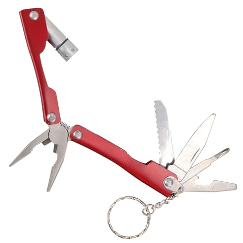 NUOBESTY Multifunktionaler Mini zangen Rostfreiem Stahl mit Integrierter taschenlampe Faltbar Robust und Vielseitig für Camping Outdoor und Notfälle von NUOBESTY