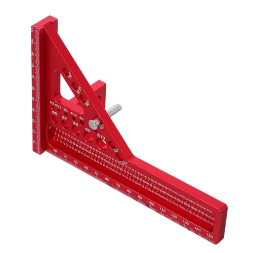 NUOBESTY Multifunktionaler Winkelmesser Aluminiumlegierung Schreiner Dreieck Lineal mit Anreißfunktion Ergonomisch Leicht Langlebig für Holzverarbeitung von NUOBESTY
