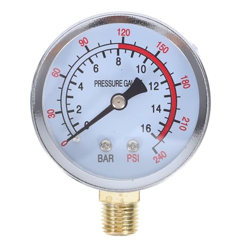 NUOBESTY Professionelles Bar Vertikalmanometer mit Psi Druckmessgerät mit Gewindeanschluss Platzsparendes Design Einfache Montage Geeignet für Pneumatik Chemie und Industrie NUOBESTY Professionelles Bar Vertikalmanometer mit Psi Druckmessgerät mit Gewindeanschluss Platzsparendes Design Einfache Montage Geeignet für Pneumatik Chemie und Industrie von NUOBESTY