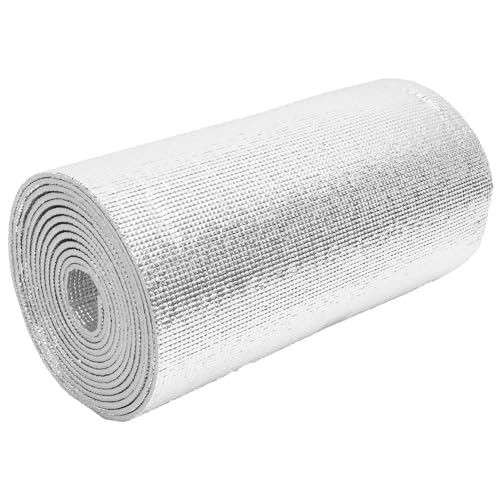 NUOBESTY Reflektierende Isolierfolie mit Doppellagiger Luftpolsterung Dicke wärmeisolierende Aluminiumfolie Selbstklebend Hohe Wärmedämmung Vielseitig für Fenster Wände Garage Wohnmobil X von NUOBESTY