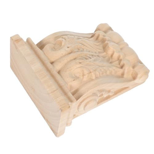 NUOBESTY Regalträger mit Handgeschnitztem Design Vintage Eckapplikation für Küche Schlafzimmer und Wohnaccessoires Stabile und Dekorative Holzkonsole mit Einzigartigen Details von NUOBESTY