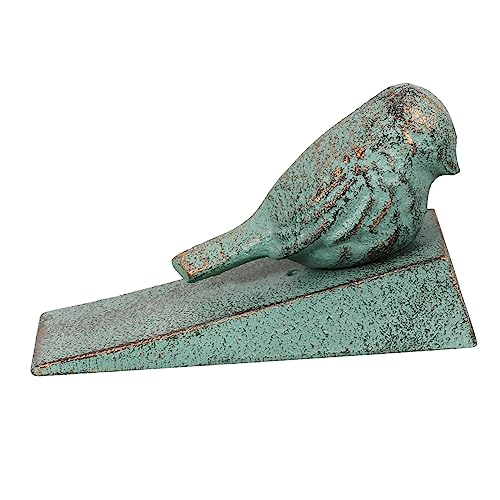 NUOBESTY Retro Gusseisen Türkeil mit Vogelmotiv Dekorativer Türstopper aus Robustem Cast Iron Rutschfester Türkeil für Innentüren Stilvoller Türhalter für Zuhause Hellgrün von NUOBESTY