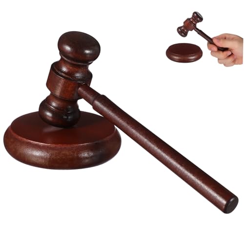 NUOBESTY Richterhammer aus Massivem Holz Langlebiger Holzrichterhammer mit Feiner Verarbeitung Multifunktionales Auktions und Spielzeuggerät für Anwälte und Gerichtsverhandlungen von NUOBESTY