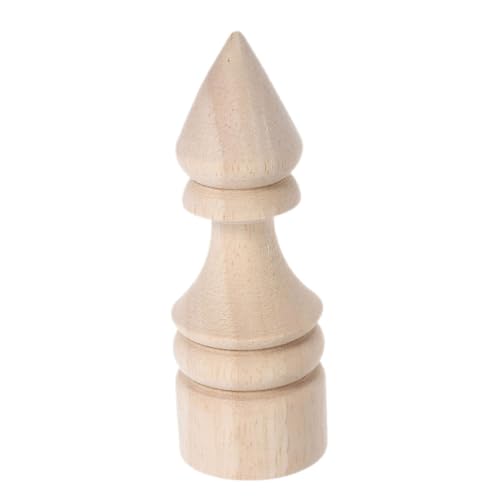 NUOBESTY Roman Säulenkopf für massiver unbemaltte Holzfinials Fahnenmast Abschlussornamente Vorhangstabfinials Stangenendstücke Holzknäufe Vorhangfinial endet hölzern Khaki von NUOBESTY
