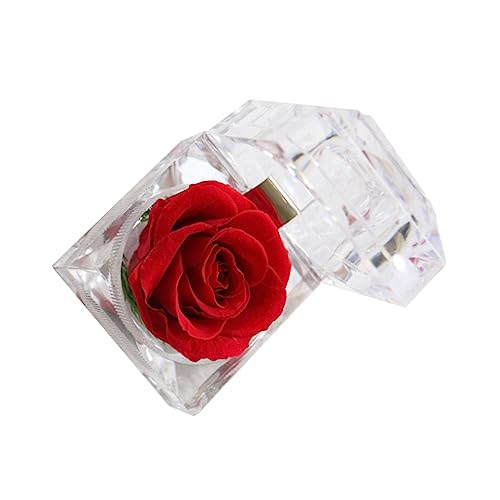 NUOBESTY Rose 1 Stück Und Eine Ewige Glas-Hochzeits Tag Frisches Geschenk Schublade Valentinstag Feiertag Verlobung Konserviert Unsterblich Acryl- Geburtstag Rot von NUOBESTY