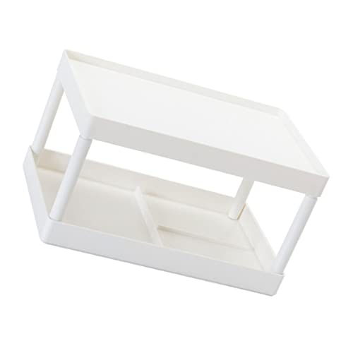 NUOBESTY Schlichtes Formdesign 2-stufiges Lagerregal Schreibtisch-Organizer Für Die Desktop-anzeige Weiß von NUOBESTY