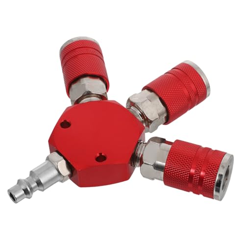 NUOBESTY Schnellkupplung Luftschlauch Verteiler Rot Schlauchadapter Pneumatischer Anschluss Kompatibel mit Industriekompressoren und Schlaucharmaturen NUOBESTY Schnellkupplung Luftschlauch Verteiler Rot Schlauchadapter Pneumatischer Anschluss Kompatibel mit Industriekompressoren und Schlaucharmaturen von NUOBESTY