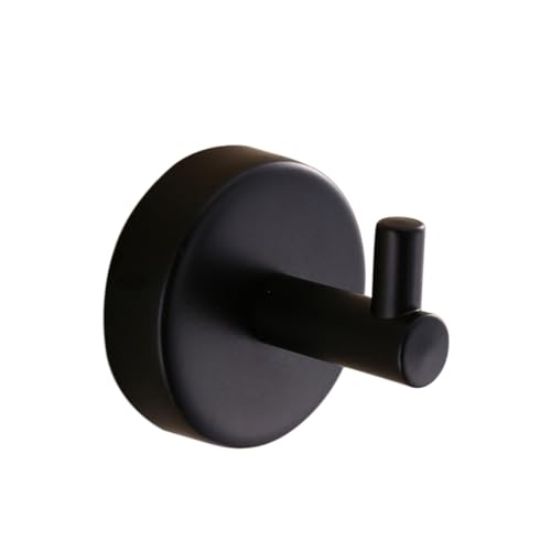 NUOBESTY Schwarzer Edelstahl Garderobenhaken Wandmontage Rundes Design Rostfrei für Bad Kleidung Mantel Schal Organizer Installieren von NUOBESTY